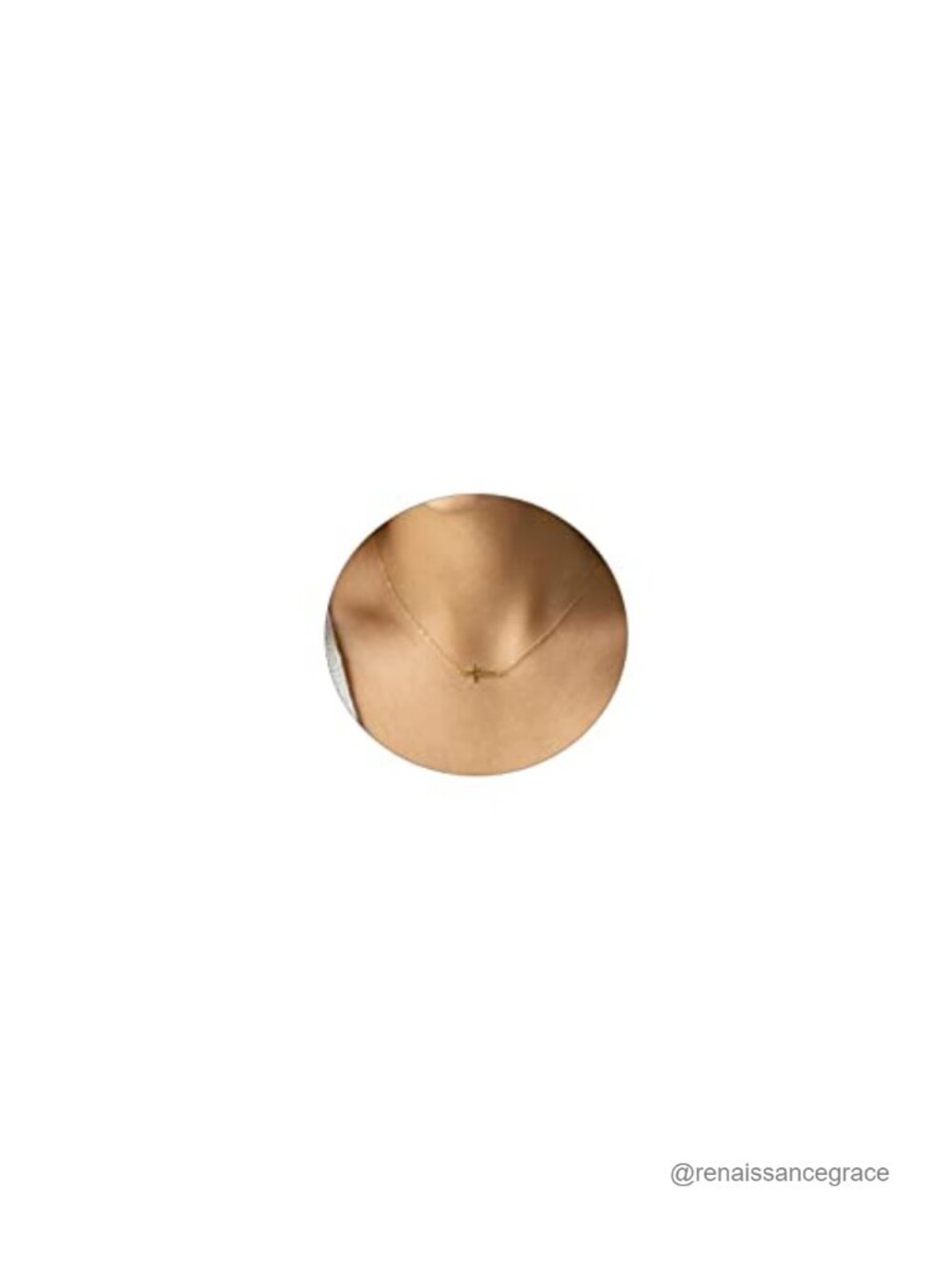 18k Gold Plated Sideways Cross Necklace for Women Dainty Pendant Choker Chain